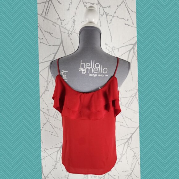 Paper Crane Red Strappy Ruffle Cami - Picture 3 of 4